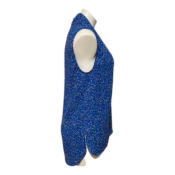 Equipment Femme Small Sleeveless V Neck Blue Printed Blouse - Picture 4 of 7